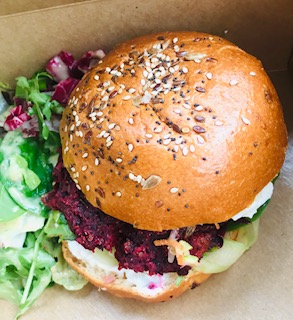 Flourish beetroot burger